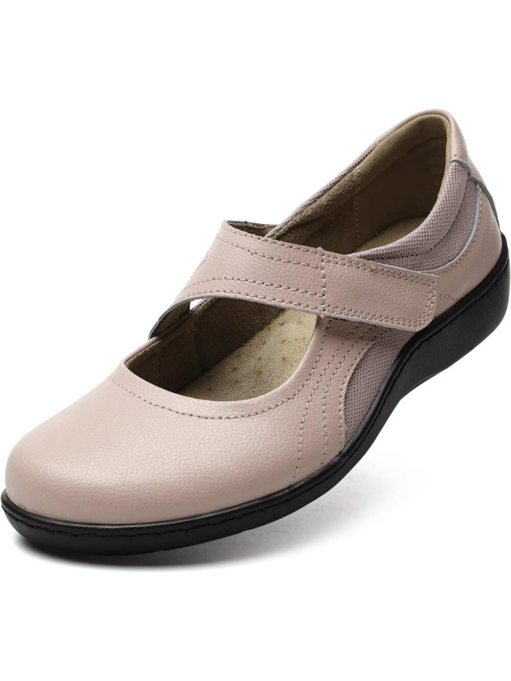〽️Women's Mary Jane Flats Pink Leather Fashion Casual Closed Toe Breathable